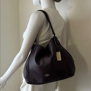 Coach Edie 42 shoulder bag in polished pebble leather